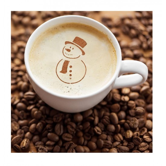 Set 50 de sabloane pentru decorarea parjiturilor, cafea, pentru pictura, Alb, 8.7 cm, A1427
