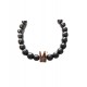 Bratara cu pietre naturale, Onix, Roz auriu, Crown, A4B140-1
