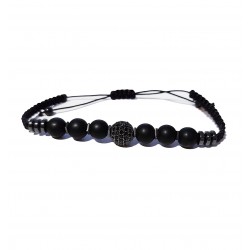Bratara cu pietre naturale, Onix, Black Charm, A4B176