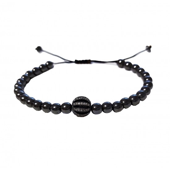 Bratara cu pietre naturale, Onix, Black Charm, Zirconiu, A4B172