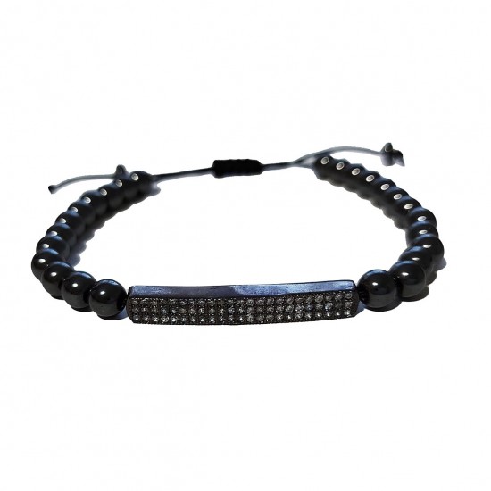 Bratara cu pietre naturale, Onix, Black Stone, A4B170