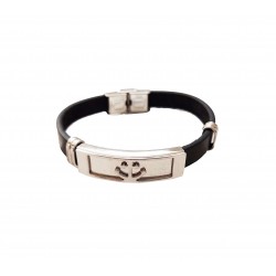 Bratara  din piele ecologica, Acora, Inox, A4B74
