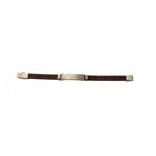 Bratara din piele ecologica, Cruce, Inox, A4B103 Bratara din piele ecologica, Cruce, Inox, A4B103