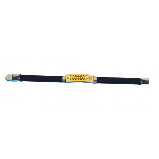 Bratara din piele ecologica, Inox, A4B42