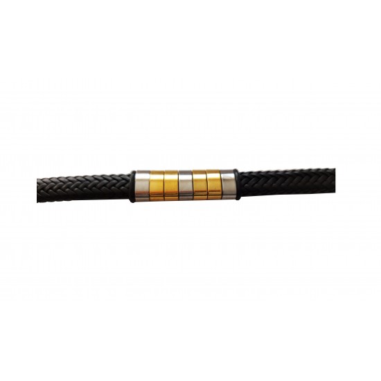 Bratara din piele ecologica, Inox, A4B48
