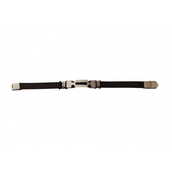 Bratara din piele ecologica, Lama de ras, Inox, A4B86 Bratara din piele ecologica, Lama de ras, Inox, A4B86