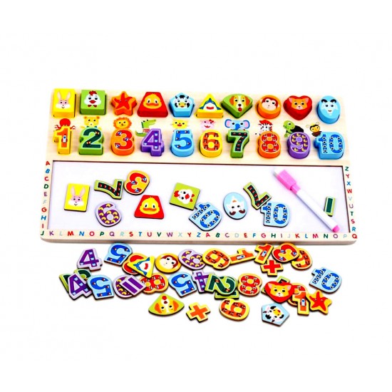 Joc educativ Forme geometrice si cifre, 3 in 1, Matematica distractiva, TT007
