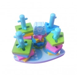 Jucarie cu forme geometrice din lemn, 21 piese, AK45 Jucarie cu forme geometrice din lemn, 21 piese, AK45