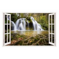 Sticker decorativ, Fereastra 3D, Cascada, 85 cm, 265STK