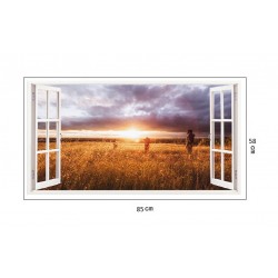 Sticker decorativ, Fereastra 3D, Cer, 85 cm, 191STK