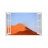 Sticker decorativ, Fereastra 3D, Dune de nisip, 85 cm, 201STK