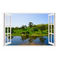 Sticker decorativ, Fereastra 3D, Lac, 85 cm, 267STK Sticker decorativ, Fereastra 3D, Lac, 85 cm, 267STK