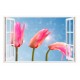 Sticker decorativ, Fereastra 3D, Lalele, 85 cm, 281STK