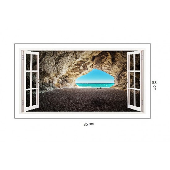 Sticker decorativ, Fereastra 3D Ocean, 85 cm, 167STK