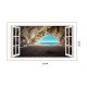 Sticker decorativ, Fereastra 3D Ocean, 85 cm, 167STK