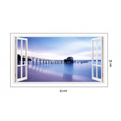 Sticker decorativ, Fereastra 3D Ocean, 85 cm, 168STK