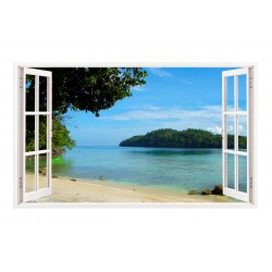 Sticker decorativ, Fereastra 3D, Ocean, 85 cm, 332STK