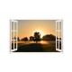 Sticker decorativ, Fereastra 3D, Rasarit, 85 cm, 260STK