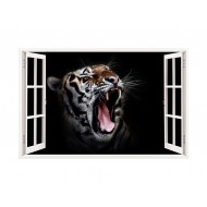 Sticker decorativ, Fereastra 3D, Tigru, 85 cm, 276STK