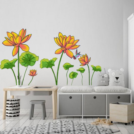 Sticker decorativ, Flore portocalie, 150 cm, 396STK-1