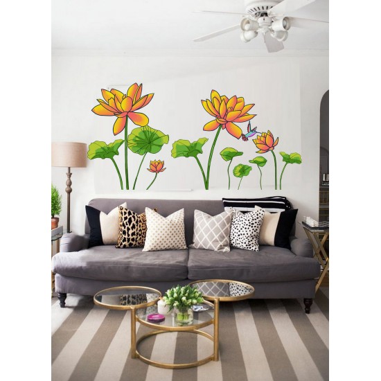 Sticker decorativ, Flore portocalie, 150 cm, 396STK-1