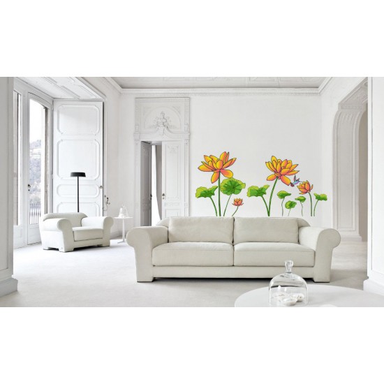 Sticker decorativ, Flore portocalie, 150 cm, 396STK-1