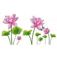 Sticker decorativ, Flore roz pal, 150 cm, 396STK-3
