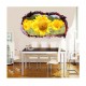 Sticker decorativ, Gaura in perete 3D, Floarea soarelui, 85 cm, 336STK-1