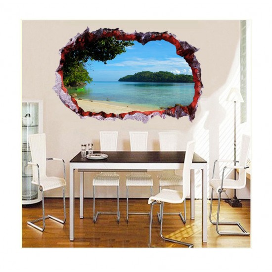 Sticker decorativ, Gaura in perete 3D, Ocean, 85 cm, 332STK-1 Sticker decorativ, Gaura in perete 3D, Ocean, 85 cm, 332STK-1