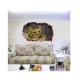 Sticker decorativ, Gaura in perete 3D, Pisica, 85 cm, 409STK-1
