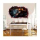 Sticker decorativ, Gaura in perete 3D, Tigru, 85 cm, 393STK