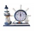 Ceas decorativ, Timona cu far, Albastru, 26 cm, K919A