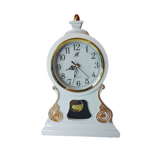 Ceas de masa cu pendul, Boem, Alb, 38 cm, 2770BB Ceas de masa cu pendul, Boem, Alb, 38 cm, 2770BB