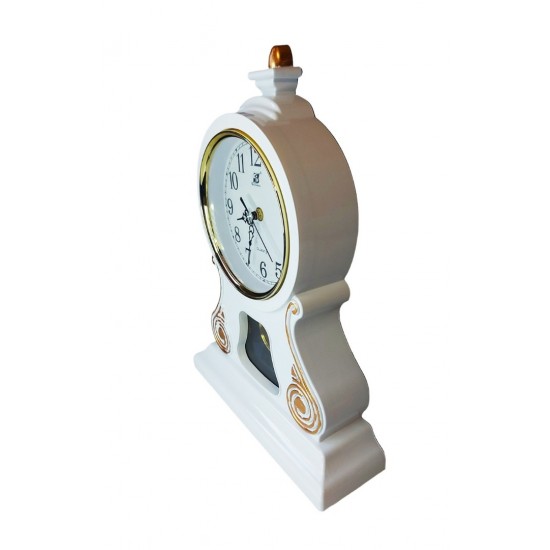 Ceas de masa cu pendul, Boem, Alb, 38 cm, 2770BB Ceas de masa cu pendul, Boem, Alb, 38 cm, 2770BB