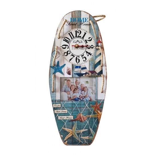 Ceas de perete Maritim cu Poza, Multicolor, 46 cm, LK-349V3