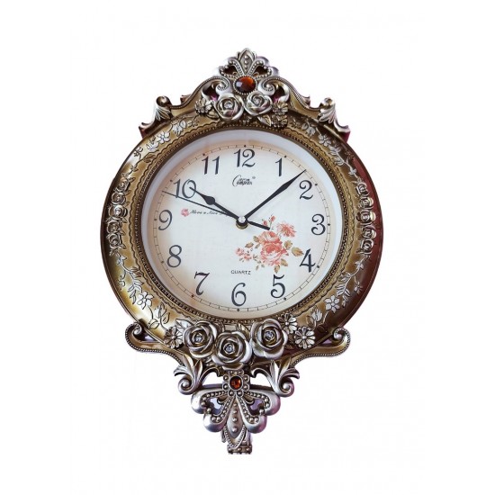 Ceas de perete cu pendul, Vintage cu trandafiri, 50 cm, 6753L1