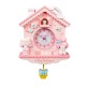 Ceas de perete cu pendul  in forma de Casuta pentru copii, Roz, 30 cm, MHT620-2