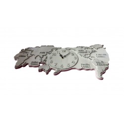 Ceas de perete in forma de harta,78 cm, Alb, RC8456AB-1