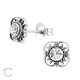 Cercei argint, Floare de la Bali cu cristale Swarovski White, A4S30073-1 Cercei argint, Floare de la Bali cu cristale Swarovski White, A4S30073-1