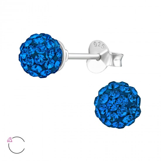 Cercei argint, Minge cu cristale Swarovski Capri Blue, A4S39277