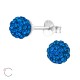Cercei argint, Minge cu cristale Swarovski Capri Blue, A4S39277