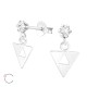 Cercei argint, Triunghi cu cristale Swarovski White, A4S37642