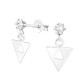 Cercei argint, Triunghi cu cristale Swarovski White, A4S37642