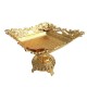Fructiera din metal, Model floral cu cristale, Luxury, Gold, 23 cm, 167STH
