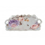 Fructiera platou cu flori, Roz, 42 cm, MK109
