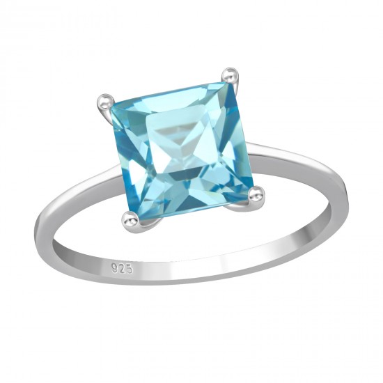 Inel argint, Patrat cu cristale Swarovski Blue Light, Marimea 52, A4S39224 Inel argint, Patrat cu cristale Swarovski Blue Light, Marimea 52, A4S39224
