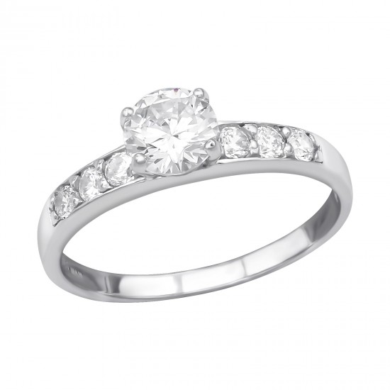 Inel argint,  Stralucitor cu cristale din Zirconiu White, Marimea 57, A4S39352
