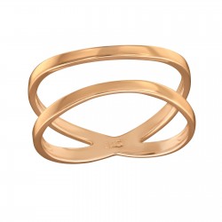 Inel argint placat cu aur roz 14K,  Incrucisat, Marimea 55, A4S39506