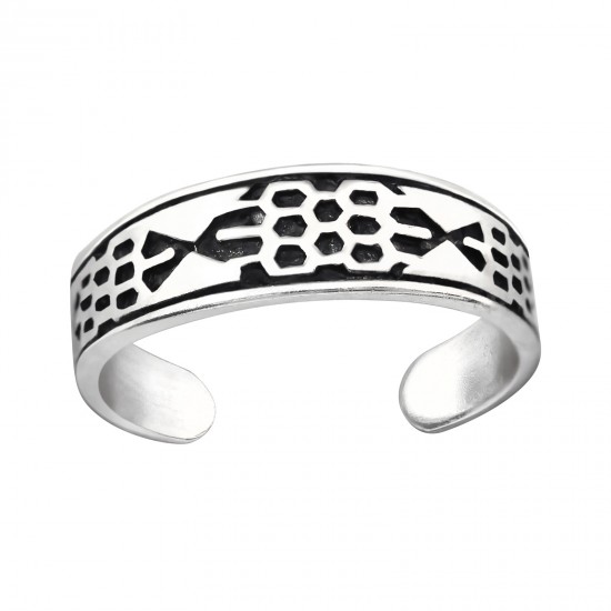 Inel de picior din argint,  Texturat, Silver, A4S32307