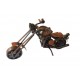 Motocicleta decorativa, Din metal, Maro, 16 cm, 356-9D